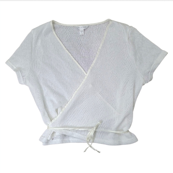 Bali Collection Canada Wrap Top Satin Trim Size Large - Picture 8 of 9